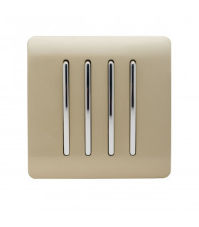 Artistic Modern 4 Gang 2 Way 10 Amp Rocker Champagne Gold Finish-1