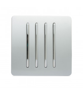 Artistic Modern 4 Gang 2 Way 10 Amp Rocker Silver Finish-1