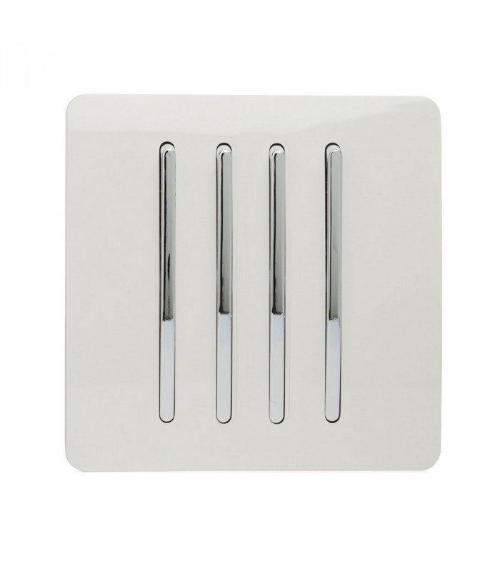 Artistic Modern 4 Gang 2 Way 10 Amp Rocker Gloss White Finish-1