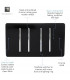 Artistic Modern 4 Gang (4xIntermediate) 10 Amp Rocker Gloss Black Finish-3