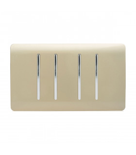 Artistic Modern 4 Gang (4xIntermediate) 10 Amp Rocker Champagne Gold Finish-1