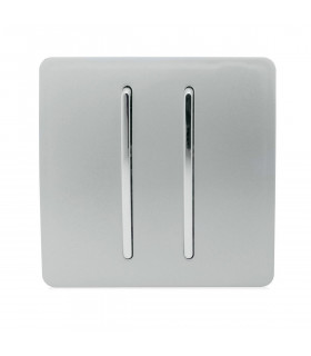 Artistic Modern 2 Gang Intermediate 10 Amp Rocker Silver Finish-1