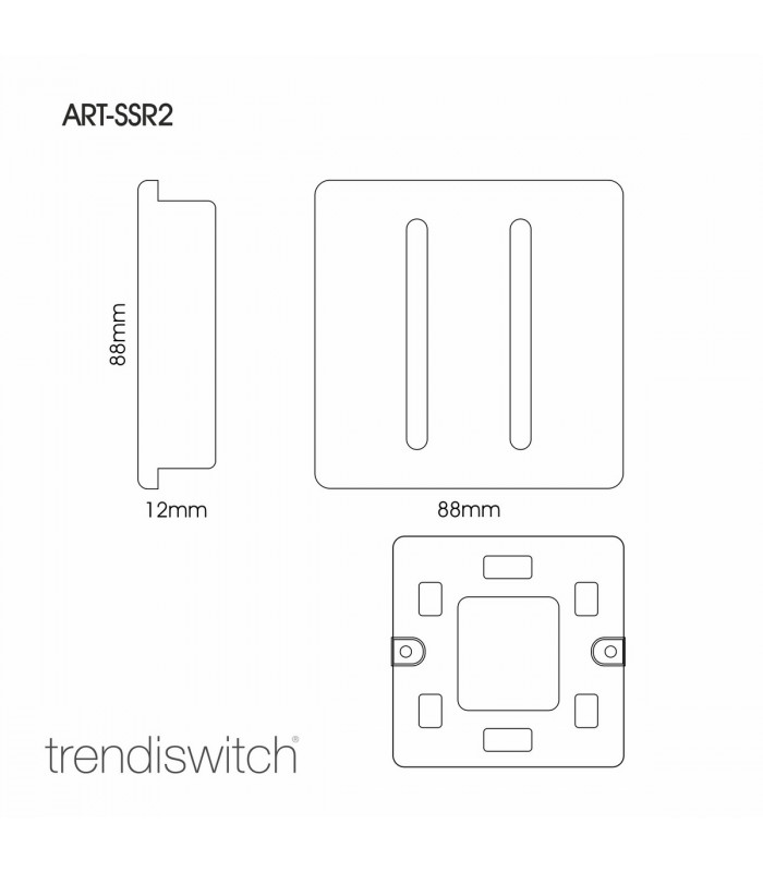Artistic Modern 2 Gang Retractive Home Auto.Switch Gloss White Finish-2
