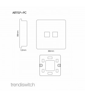 Artistic Modern RJ11 Telephone & PC Ethernet Champagne Gold Finish-2