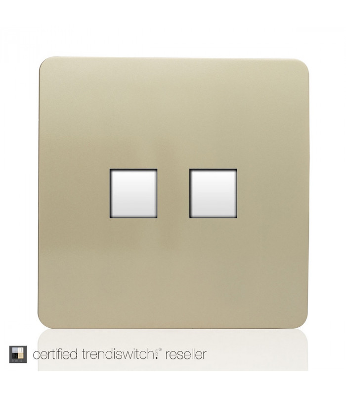 Artistic Modern RJ11 Telephone & PC Ethernet Champagne Gold Finish-3