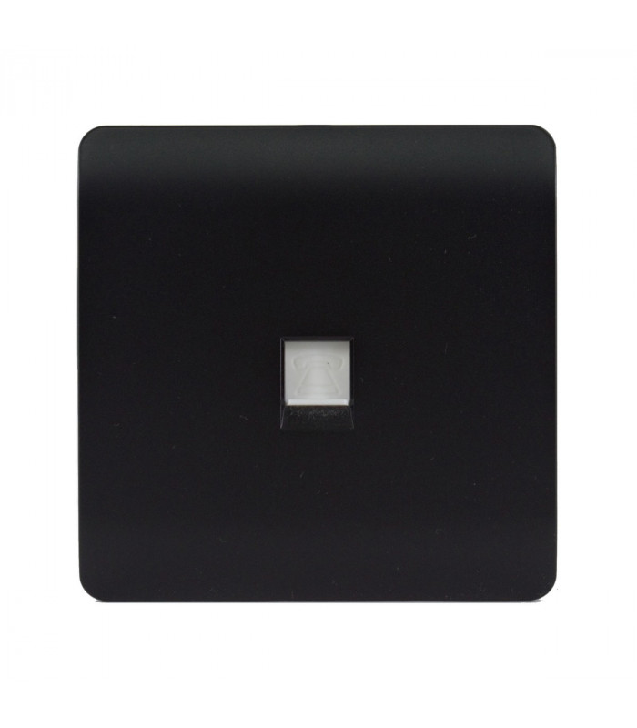 Artistic Modern 1 Gang RJ11 Telephone Matt Black Finish-1
