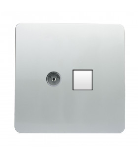 Artistic Modern TV Co-Axial & PC Ethernet  Silver Finish-1