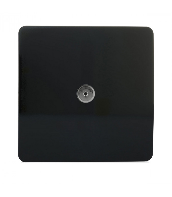 Artistic Modern TV Co-Axial 1 Gang Gloss Black Finish-1