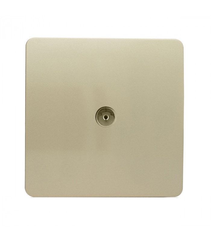 Artistic Modern TV Co-Axial 1 Gang Champagne Gold Finish-1