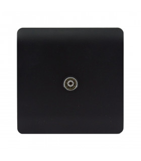 Artistic Modern TV Co-Axial 1 Gang Matt Black Finish-1