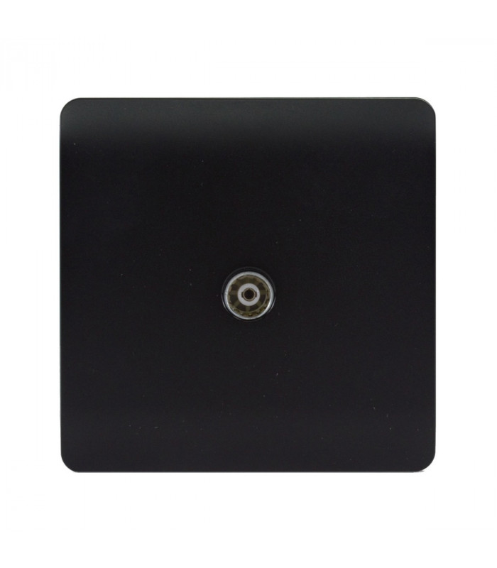 Artistic Modern TV Co-Axial 1 Gang Matt Black Finish-1