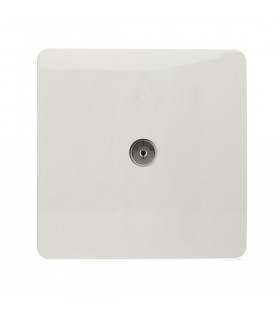 Artistic Modern TV Co-Axial 1 Gang Gloss White Finish-1