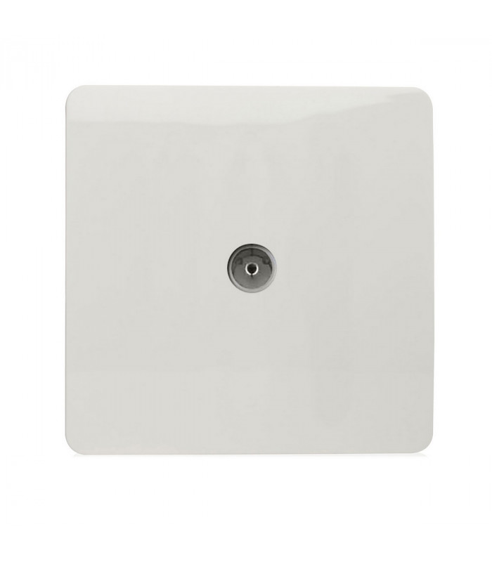 Artistic Modern TV Co-Axial 1 Gang Gloss White Finish-1
