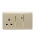 Artistic Modern Cooker Control Panel 13amp with 45amp Switch Gold Finish-1