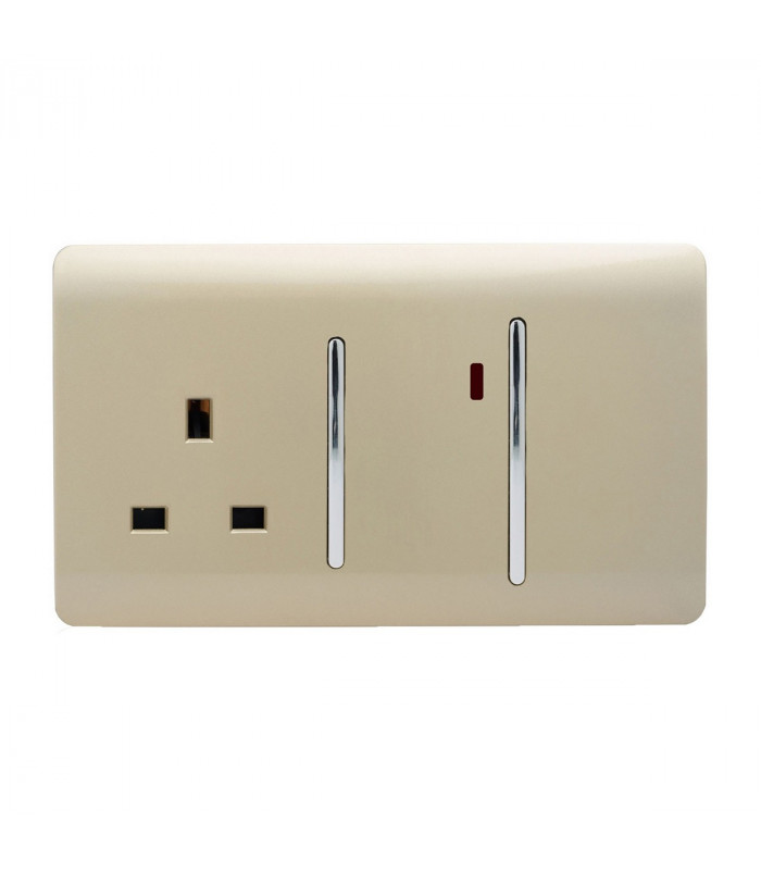 Artistic Modern Cooker Control Panel 13amp with 45amp Switch Gold Finish-1