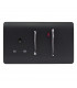Artistic Modern Cooker Control Panel 13amp with 45amp Switch Matt Black Finish-1