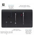 Artistic Modern Cooker Control Panel 13amp with 45amp Switch Matt Black Finish-3