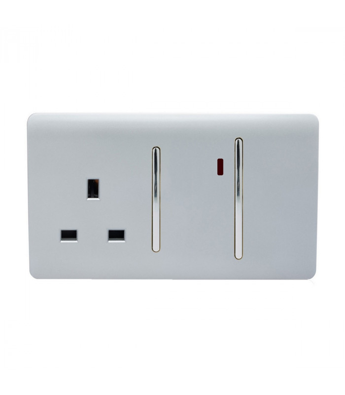 Artistic Modern Cooker Control Panel 13amp with 45amp Switch Silver Finish-1