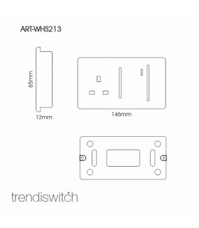 Artistic Modern Cooker Control Panel 13amp with 45amp Switch Silver Finish-2