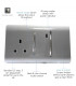 Artistic Modern Cooker Control Panel 13amp with 45amp Switch Silver Finish-3