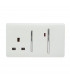 Artistic Modern Cooker Control Panel 13amp with 45amp Switch Gloss White Finish-1