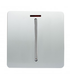 Artistic Modern 45 Amp Neon Insert Double Pole Switch Silver Finish-1