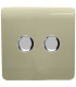 Artistic Modern 2 Gang 2 Way LED Dimmer Switch Gold Chrome Finish-1