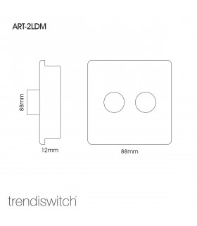 Artistic Modern 2 Gang 2 Way LED Dimmer Switch Gold Chrome Finish-2