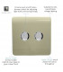 Artistic Modern 2 Gang 2 Way LED Dimmer Switch Gold Chrome Finish-3