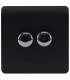 Artistic Modern 2 Gang 2 Way LED Dimmer Switch Matt Black Chrome Finish-1