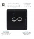 Artistic Modern 2 Gang 2 Way LED Dimmer Switch Matt Black Chrome Finish-3