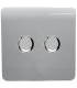 Artistic Modern 2 Gang 2 Way LED Dimmer Switch Silver Chrome Finish-1