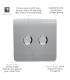 Artistic Modern 2 Gang 2 Way LED Dimmer Switch Silver Chrome Finish-3