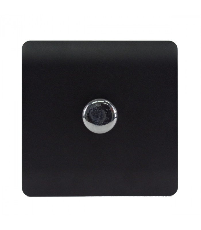 Artistic Modern 1 Gang 1 Way LED Dimmer Switch Matt Black Chrome Finish-1