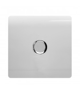 Artistic Modern 1 Gang 1 Way LED Dimmer Switch Gloss White Chrome Finish-1