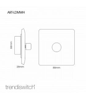 Artistic Modern 1 Gang 1 Way LED Dimmer Switch Gloss White Chrome Finish-2