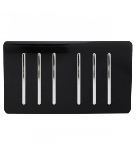 Artistic Modern 2 Gang 2 Way LED Dimmer Switch Gloss Black Chrome Finish-1