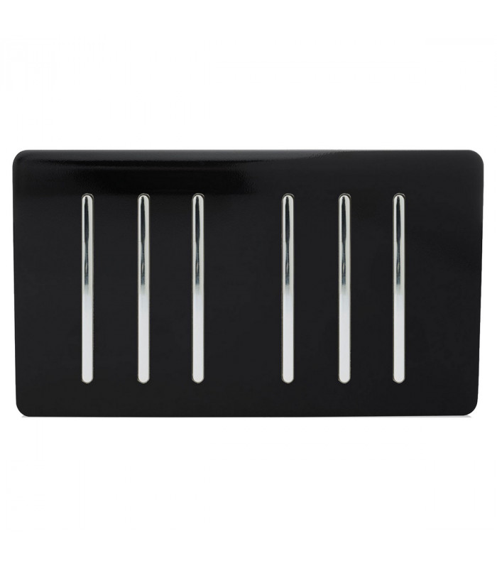 Artistic Modern 2 Gang 2 Way LED Dimmer Switch Gloss Black Chrome Finish-1