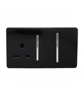Artistic Modern 1 Gang 1 Way LED Dimmer Switch Gloss Black Chrome Finish-1