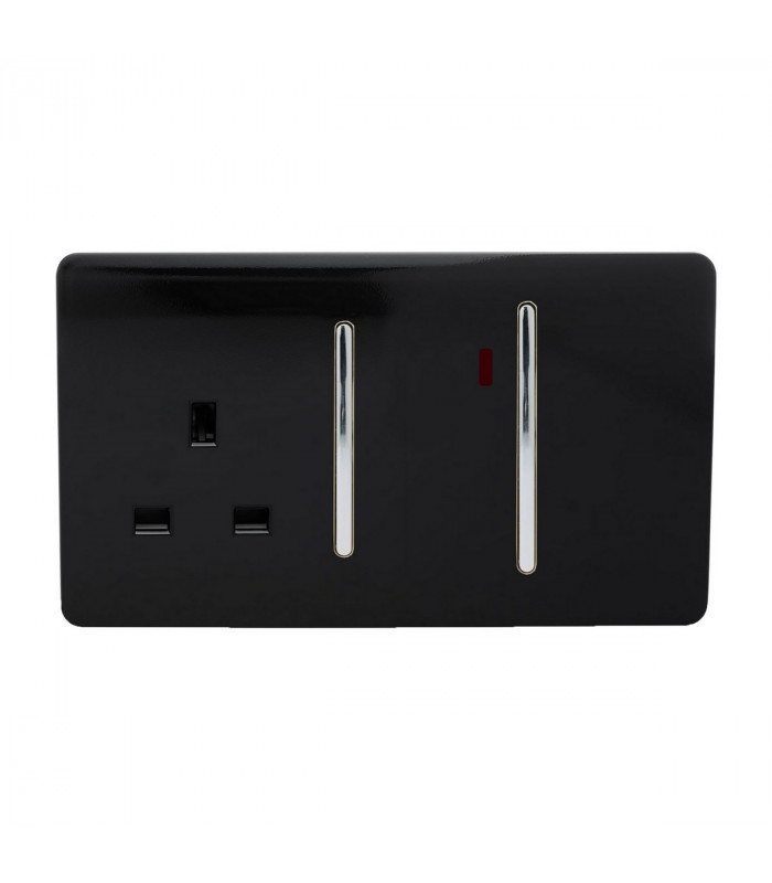 Artistic Modern 1 Gang 1 Way LED Dimmer Switch Gloss Black Chrome Finish-1