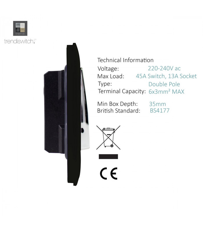 Artistic Modern 1 Gang 1 Way LED Dimmer Switch Gloss Black Chrome Finish-4