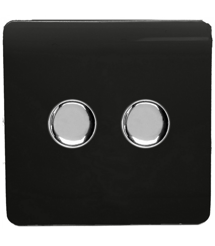 Artistic Modern Twin RJ11 Telephone Gloss Black Finish-1