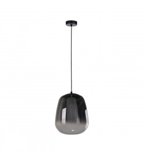 Smoky Dome Pendant Ceiling Light Black, 26cm, 1x E27
