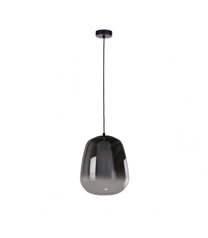 Smoky Dome Pendant Ceiling Light Black, 26cm, 1x E27