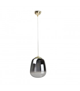 Smoky Dome Pendant Ceiling Light Black, Gold, 26cm, 1x E27