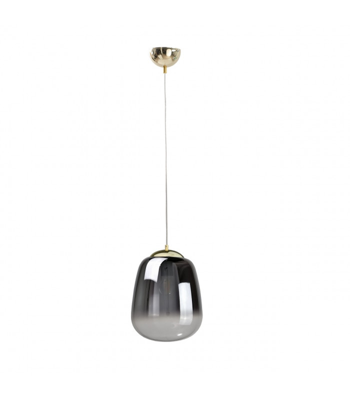 Smoky Dome Pendant Ceiling Light Black, Gold, 26cm, 1x E27