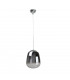 Smoky Dome Pendant Ceiling Light Black, Silver, 26cm, 1x E27