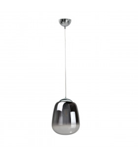 Smoky Dome Pendant Ceiling Light Black, Silver, 26cm, 1x E27