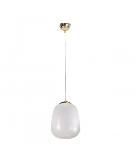 Smoky Dome Pendant Ceiling Light White, Gold, 26cm, 1x E27