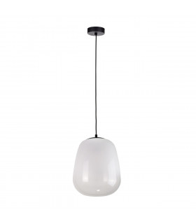 Smoky Dome Pendant Ceiling Light White, Black, 26cm, 1x E27